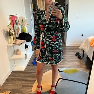 Rixo london iris printed crepe wrap dress size M